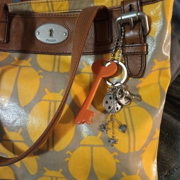 Fossil Yellow and Brown Ladybug Tote Bag - Picture 8 of 10